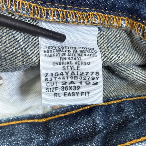 Polo Jeans Ralph Lauren VTG Men's Cotton Denim Blue Jeans Flag Banner 36x32 - Picture 10 of 13